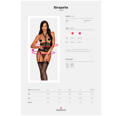 Komplet gorset stringi sex obsessive strapelie lxl